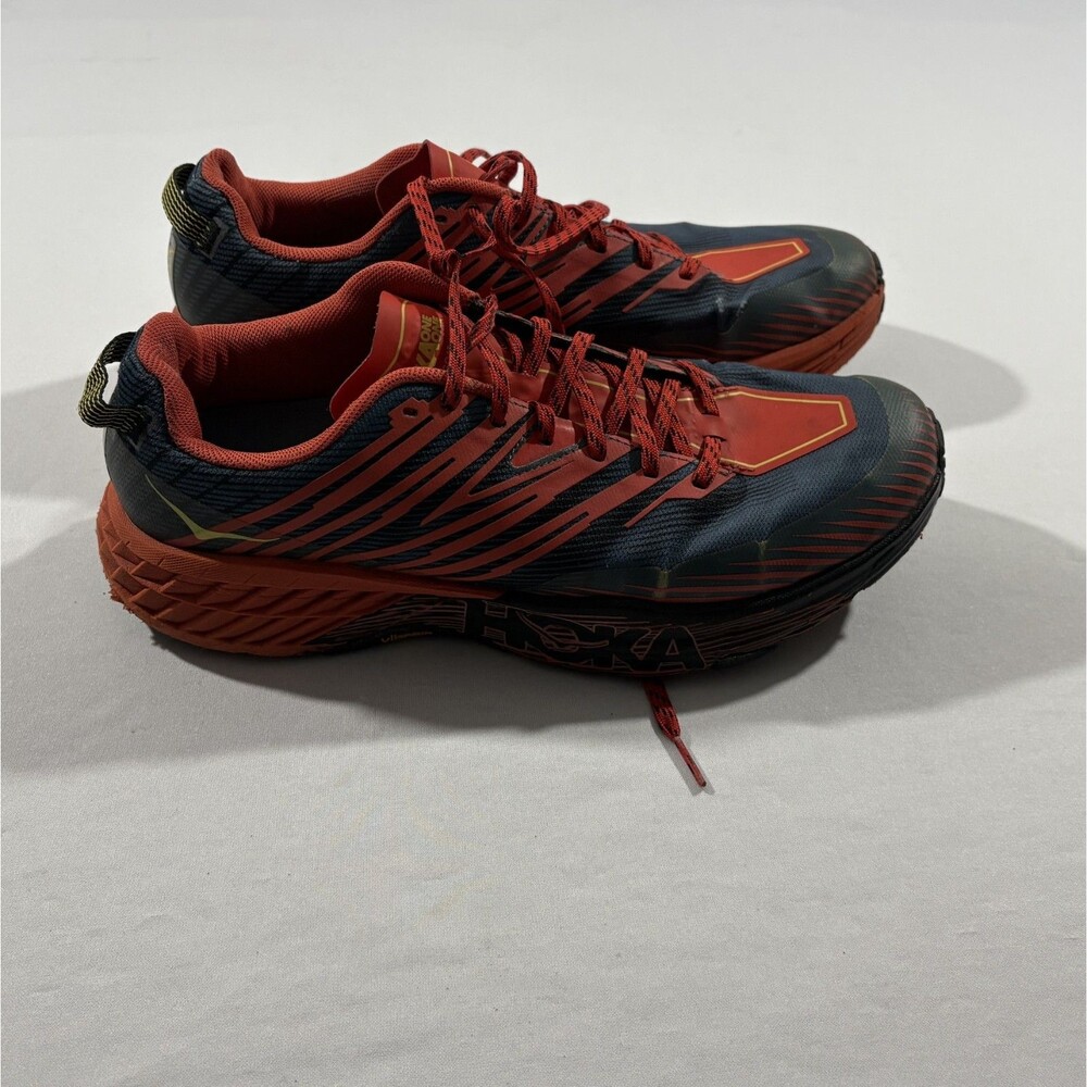 Hoka One One Speedgoat 4 Low Fiesta Red Blue Running Shoes Sneakers Mens Sz 11.5